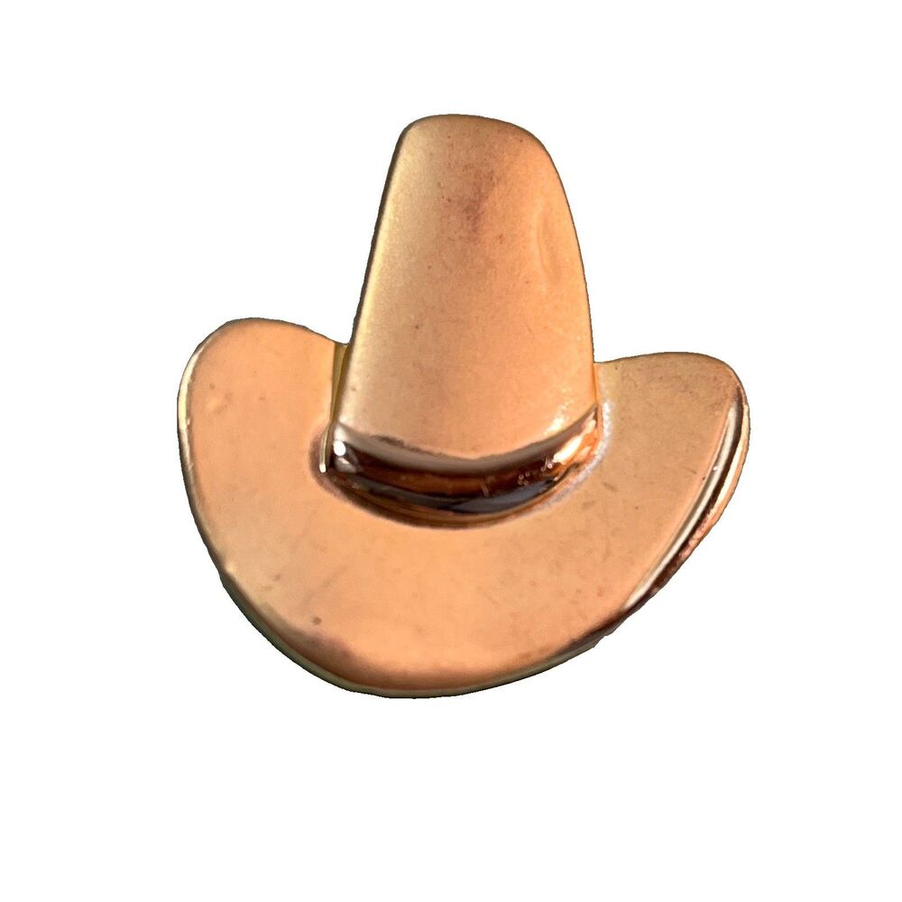 Vintage Gold tone 10 Gallon Cowboy Hat Brooch Pin
